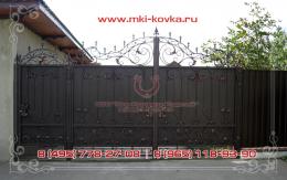Кованые ворота и калитка закрытого типа №234