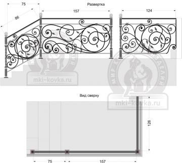 Кованые перила для оформления входной группы. Индивидуальный проект №396