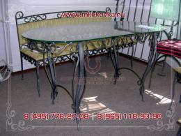 Кованый стол с оригинальными коваными ножками и скамейка №60 от 45 000 руб.