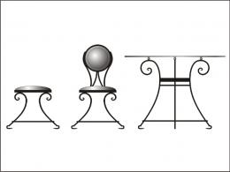 Кованый стол и стулья №48