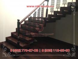Кованые лестничные перила в оригинальном стиле №121 от 18 000 руб. за пог.м.