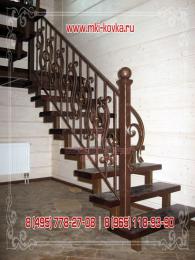 Кованые перила для ограждения лестницы в классическом стиле  №125 от 14 000 руб. за пог.м.